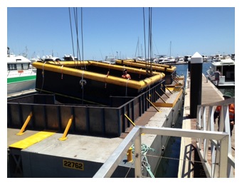 Dredging frame elizabeth quay 2014 on barge